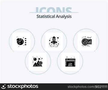 Statistical Analysis Glyph Icon Pack 5 Icon Design. goal. chart. web. business. statistics