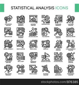 Statistical Analysis , Thin Line and Pixel Perfect Icons