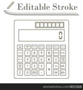 Statistical Calculator Icon. Editable Stroke Simple Design. Vector Illustration.