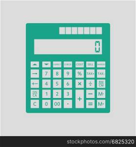 Statistical calculator icon. Gray background with green. Vector illustration.