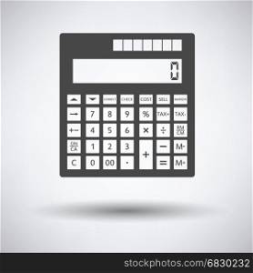 Statistical calculator icon on gray background, round shadow. Vector illustration.