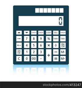 Statistical calculator icon. Shadow reflection design. Vector illustration.
