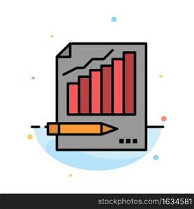 Statistics, Analysis, Analytics, Business, Chart, Graph, Market Abstract Flat Color Icon Template