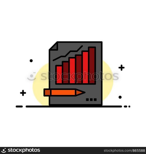 Statistics, Analysis, Analytics, Business, Chart, Graph, Market Business Flat Line Filled Icon Vector Banner Template
