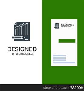 Statistics, Analysis, Analytics, Business, Chart, Graph, Market Grey Logo Design and Business Card Template