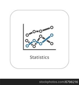Statistics Icon. Flat Design.. Statistics Icon. Business and Finance. Isolated Illustration. Set of line charts