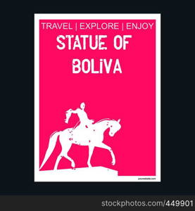 Statue of Boliva New York, USA monument landmark brochure Flat style and typography vector