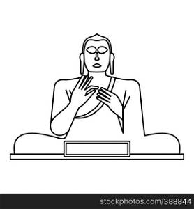 Statue of Buddha icon. Outline illustration of Buddha statue vector icon for web. Statue of Buddha icon, outline style