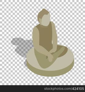 Statue of Buddha isometric icon 3d on a transparent background vector illustration. Statue of Buddha isometric icon