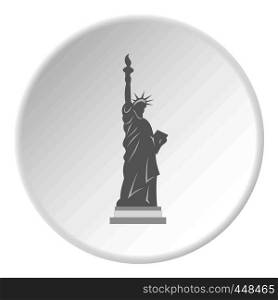 Statue of Liberty icon in flat circle isolated vector illustration for web. Statue of Liberty icon circle