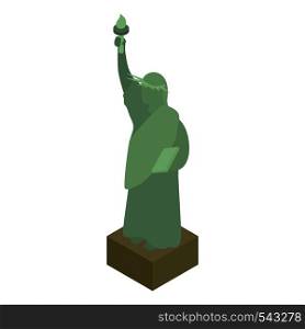 Statue of liberty icon in isometric 3d style isolated on white background. Landmark symbol. Statue of liberty icon, isometric 3d style
