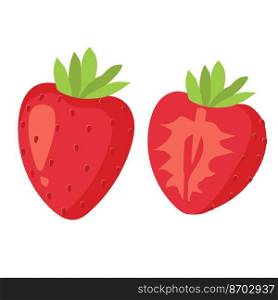 Stawberry red summer fruit, white background. Vector graphic illustration. Vegetarian cafe print, poster, card. Natural, organic dessert sweet, fresh berry. Stawberry red summer fruit, white background. Vector graphic illustration. Vegetarian cafe print, poster, card. Natural, organic dessert sweet, fresh berry.
