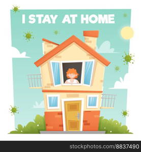 stay at home concept illustration