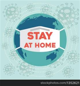 ""Stay at home"-coronavirus advice, Covid-19 poster. Vector"