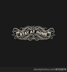 Stay at home covid-19"e Royalty Free Vector Image