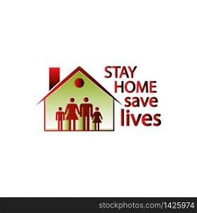 Stay at home icon vector collection