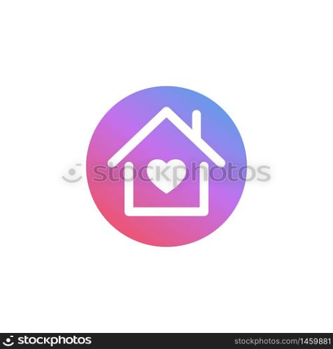 Stay home concept icon. Home with heart symbol Vector EPS 10. Stay home concept icon. Home with heart symbol. Vector EPS 10