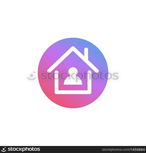 Stay home concept icon. Home with people symbol Vector EPS 10. Stay home concept icon. Home with people symbol. Vector EPS 10