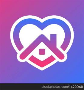 Stay home icon. House with heart .Vector illustration EPS 10