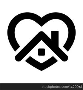 Stay home icon. House with heart .Vector illustration EPS 10
