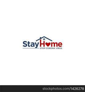 Stay home logo template