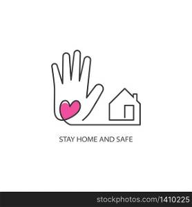 Stay home social distancing campaign vector logo design