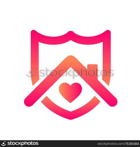 Stay home, stay safe concept icon. Coronavirus, quarantine symbol. Stay at home to reduce risk of infection and spreading the virus. Vector illustration.