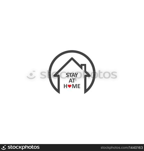Stay home,stay save logo vector icon design