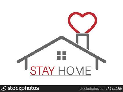 Stay home. Vector template for illustrating creative ideas. Flat style