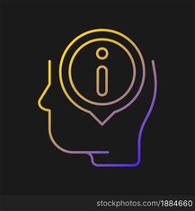 Staying well informed vector icon for dark theme. Obtain extensive information and facts. Knowledgeable person. Thin line color symbol. Modern style pictogram. Vector isolated outline drawing. Staying well informed vector icon for dark theme