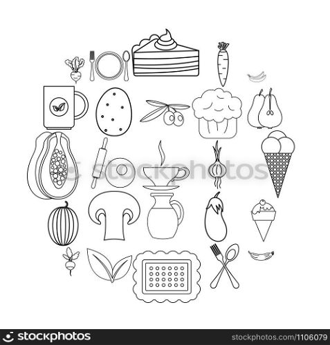 Steading icons set. Outline set of 25 steading vector icons for web isolated on white background. Steading icons set, outline style