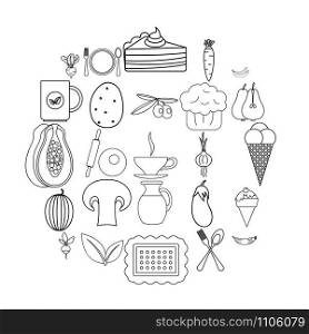 Steading icons set. Outline set of 25 steading vector icons for web isolated on white background. Steading icons set, outline style