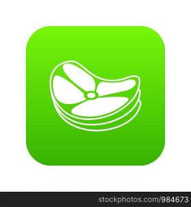 Steak icon digital green for any design isolated on white vector illustration. Steak icon digital green