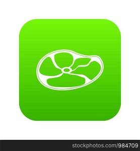 Steak icon digital green for any design isolated on white vector illustration. Steak icon digital green