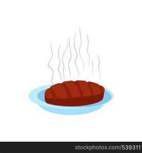 Steak icon in cartoon style on a white background. Steak icon in cartoon style