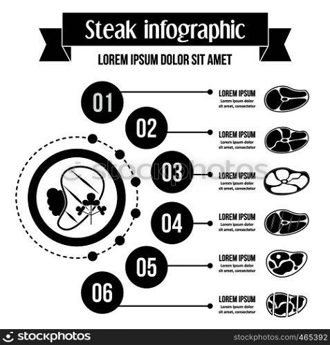 Steak infographic banner concept. Simple illustration of steak infographic vector poster concept for web. Steak infographic concept, simple style