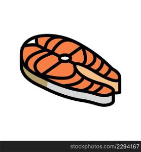 steak salmon color icon vector. steak salmon sign. isolated symbol illustration. steak salmon color icon vector illustration