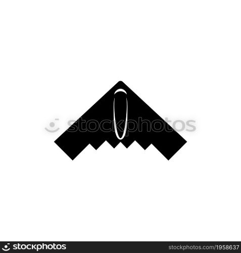 Stealth Bomber Aircraft, Army Plane. Flat Vector Icon illustration. Simple black symbol on white background. Stealth Bomber Aircraft, Army Plane sign design template for web and mobile UI element. Stealth Bomber Aircraft, Army Plane. Flat Vector Icon illustration. Simple black symbol on white background. Stealth Bomber Aircraft, Army Plane sign design template for web and mobile UI element.
