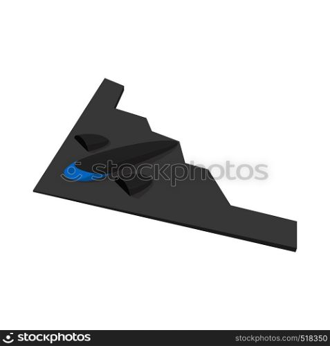 Stealth bomber icon in cartoon style on a white background. Stealth bomber icon, cartoon style