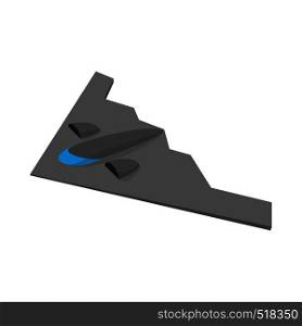 Stealth bomber icon in cartoon style on a white background. Stealth bomber icon, cartoon style