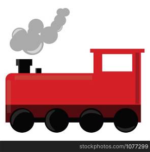 Steam locomotive, illustration, vector on white background.