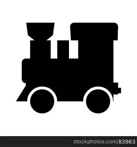 Steam locomotive - train black icon .