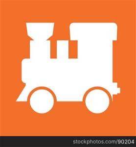 Steam locomotive - train white color icon .. Steam locomotive - train it is white color icon .