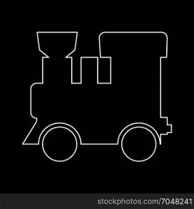 Steam locomotive - train white icon .