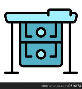 Steam table icon outline vector. Iron board. Home ironing color flat. Steam table icon vector flat
