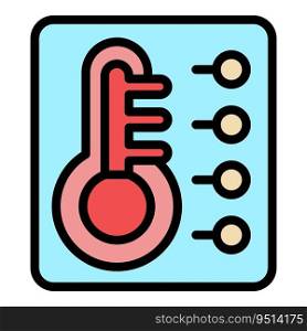 Steam temperature icon outline vector. Home electric. Clean room color flat. Steam temperature icon vector flat