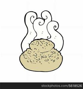 steaming hot bread cartoon