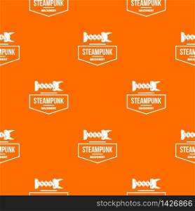 Steampunk machinery pattern vector orange for any web design best. Steampunk machinery pattern vector orange