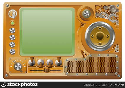 Steampunk style grunge media player control panel