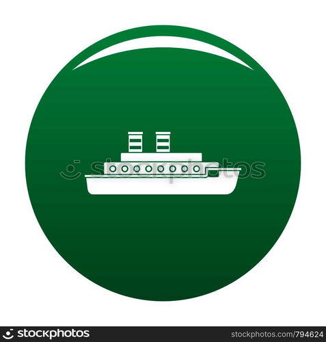 Steamship icon. Simple illustration of steamship vector icon for any design green. Steamship icon vector green